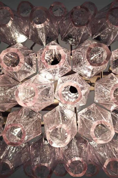 Art Poliedri Pink Glass Chandelier - view 14 | everlamps