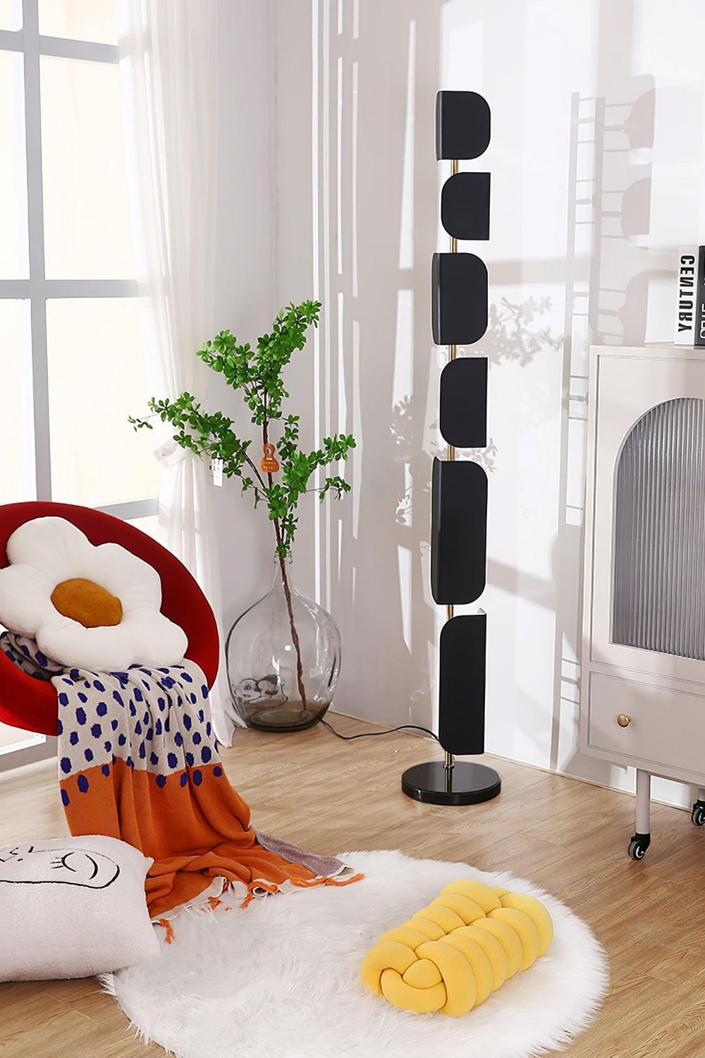 Leagan Stacked Panel Modern Floor Light - view 2 | everlamps
