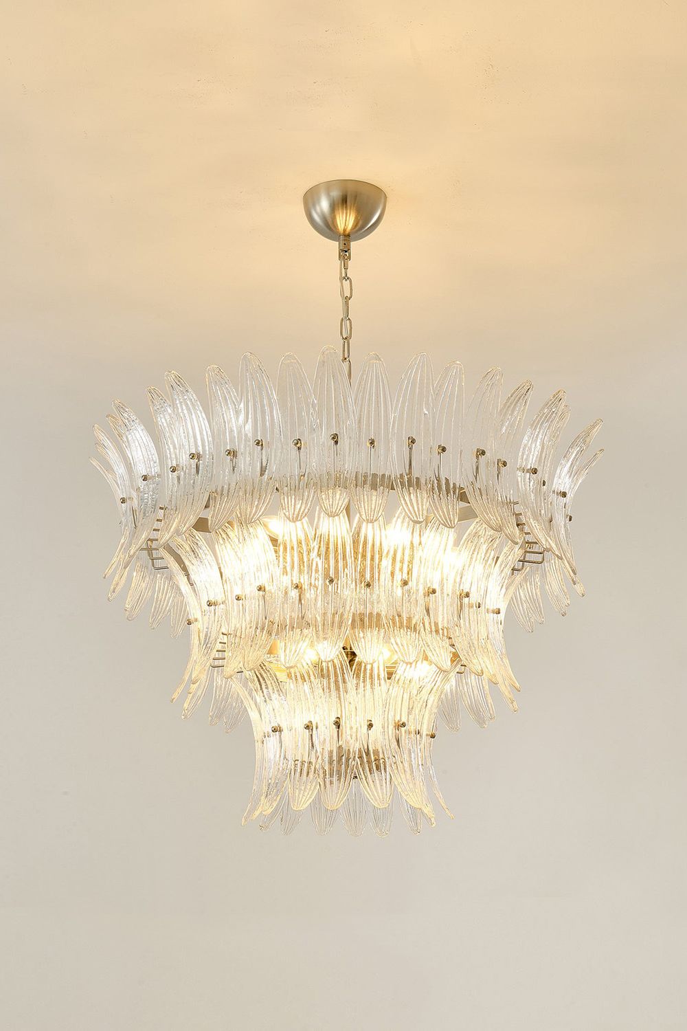 Italian Art Glass Palm Leaf Chandelier - view 2 | everlamps