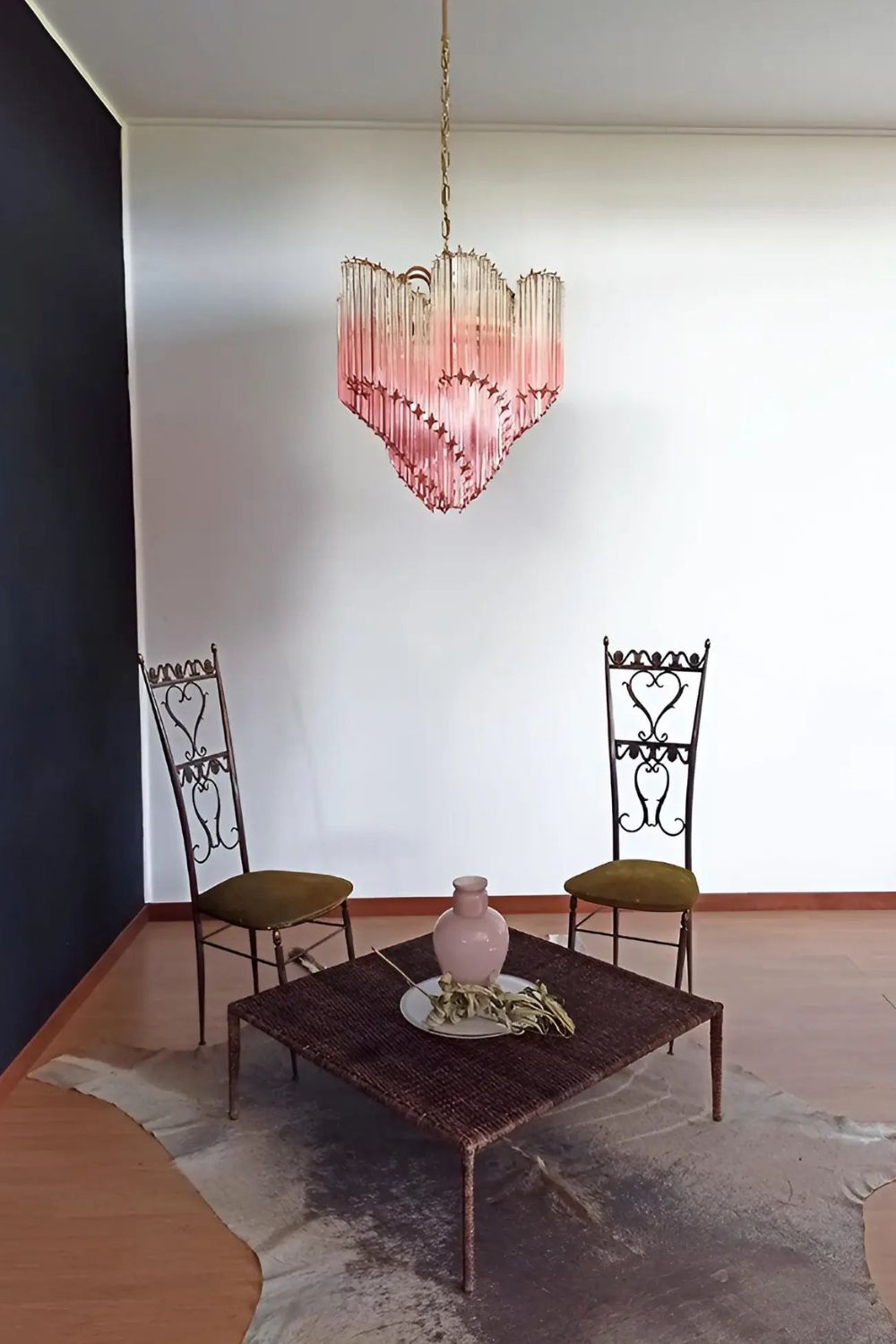 Vintage Pink Art Quadriedri Prism Chandelier - view 3 | everlamps