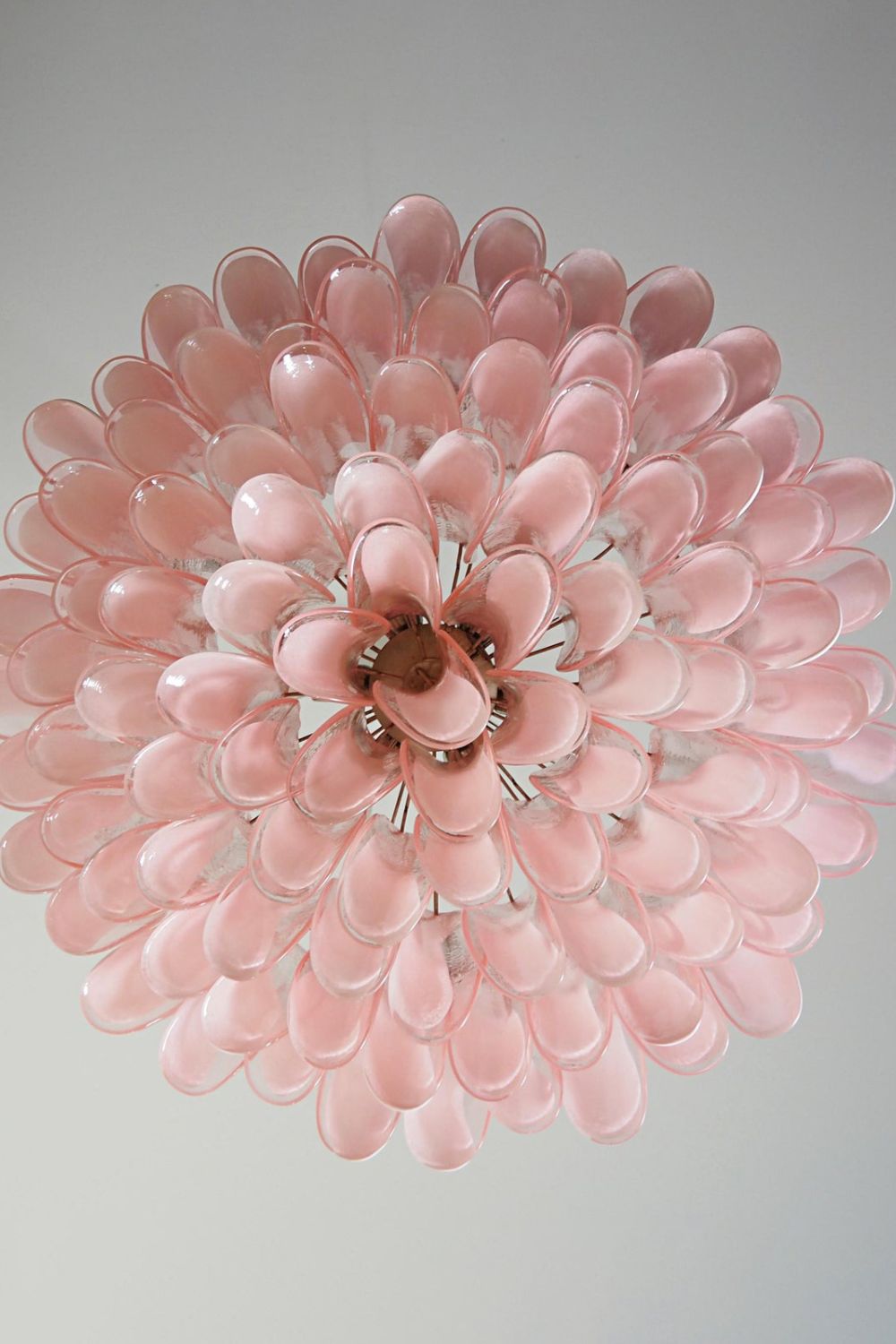 1990s Italian Art Pink Flower Chandelier - view 14 | everlamps