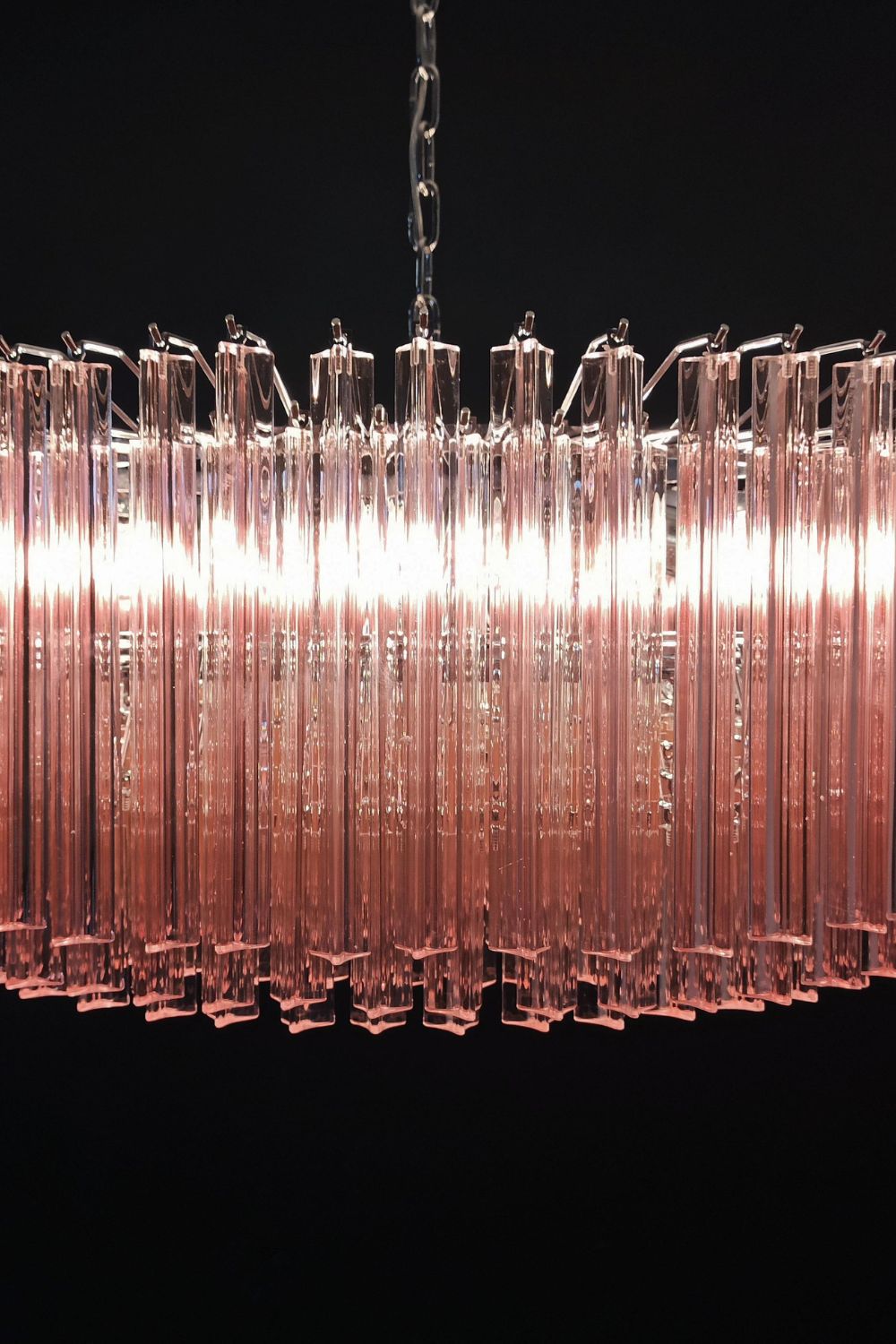 Large pink Art Triedri glass prism chandelier - view 17 | everlamps