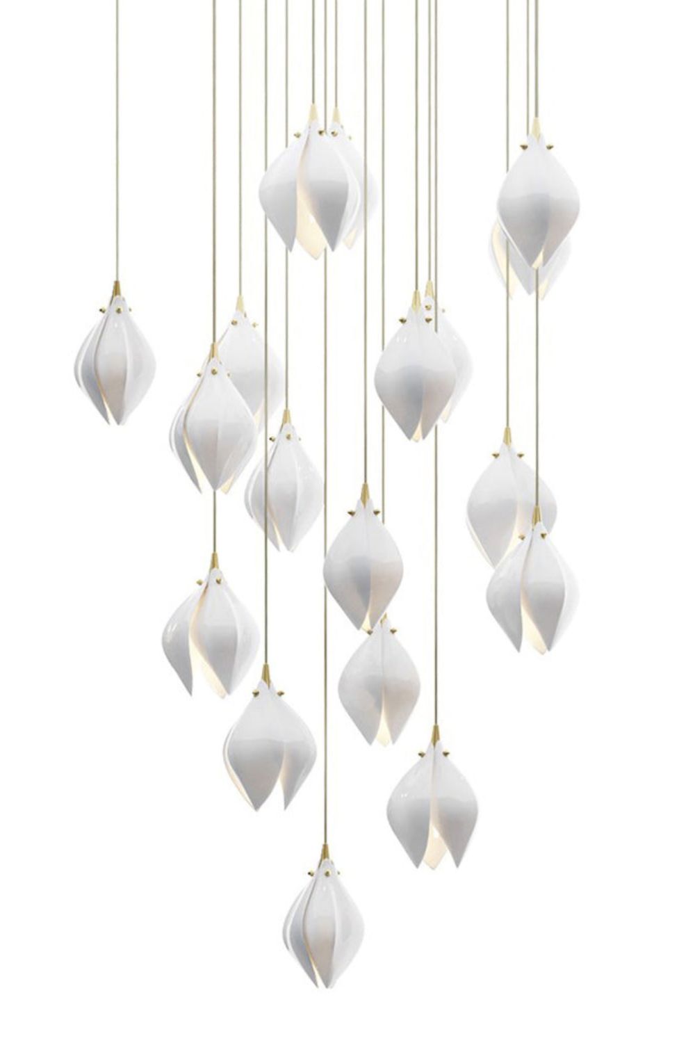Gold Stem Ceramic Flower Chandelier - view 22 | everlamps