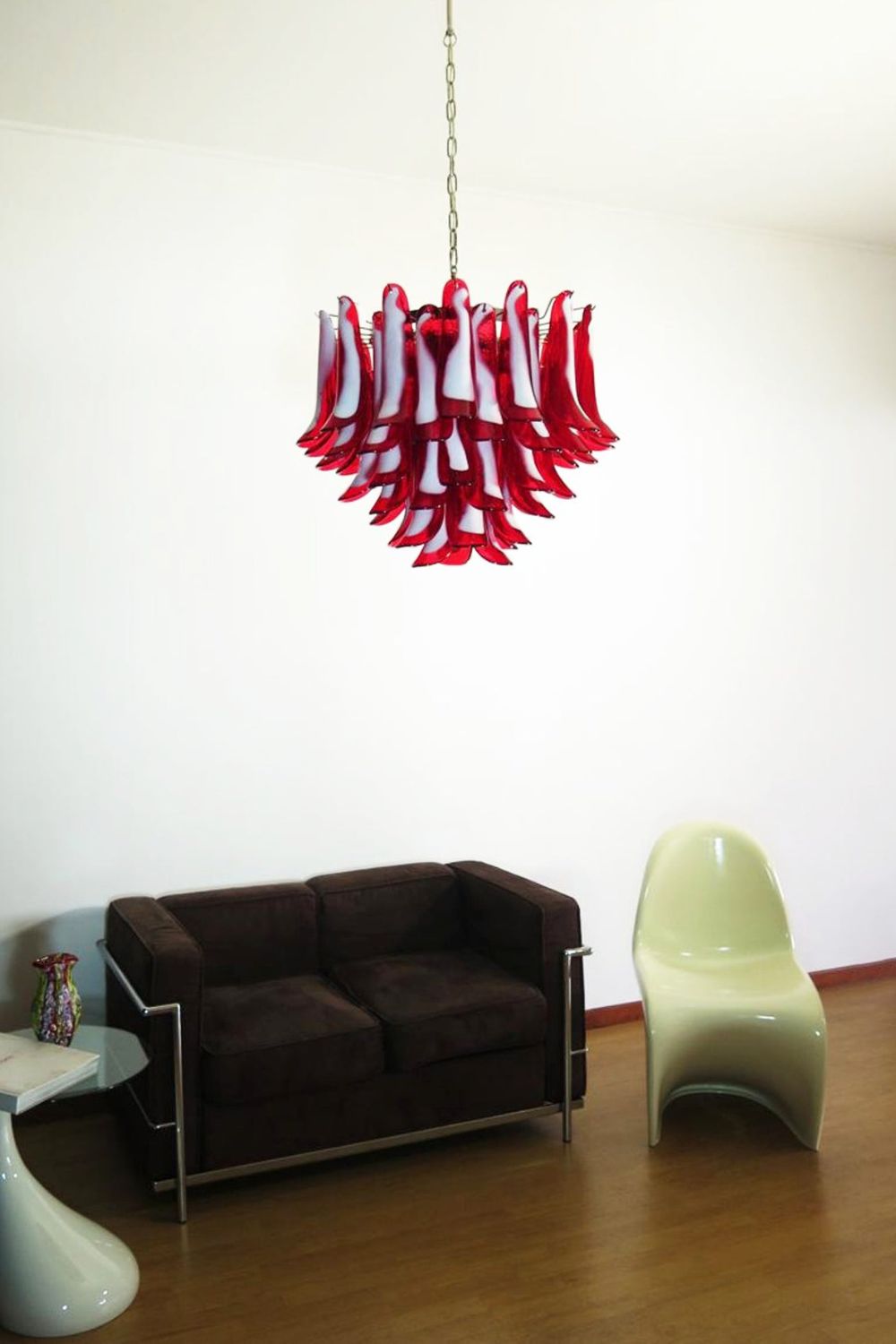 Red Art Glass Petal Chandelier - view 9 | everlamps