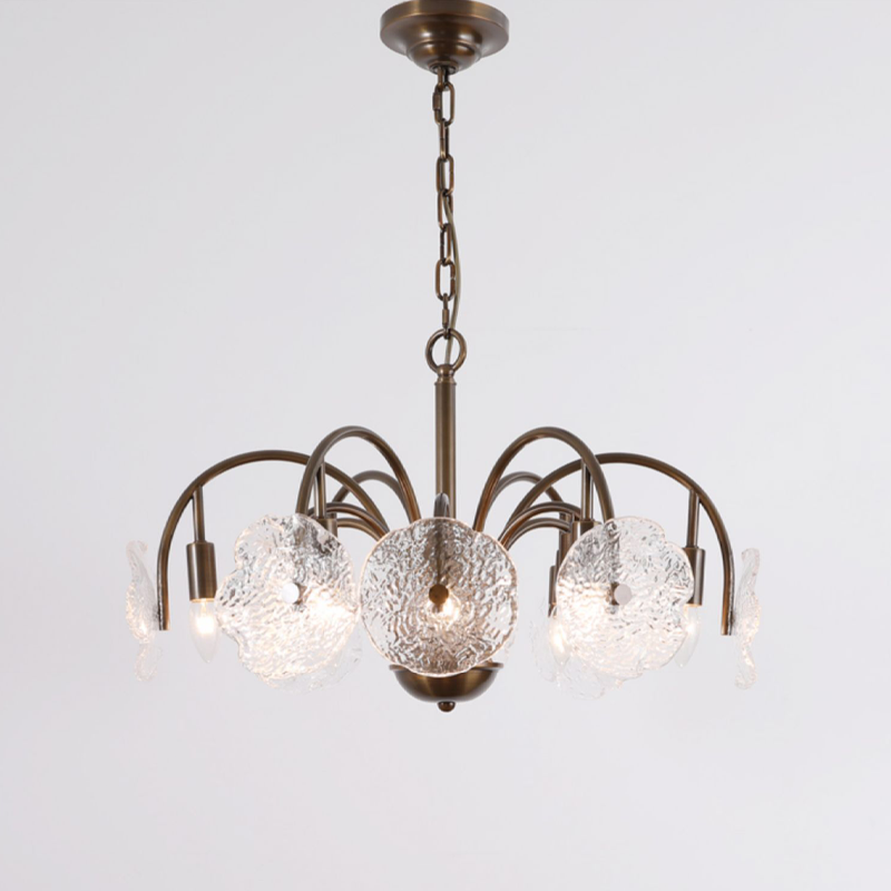Alon Vintage Glass Tiered Chandelier  27”D 32“D