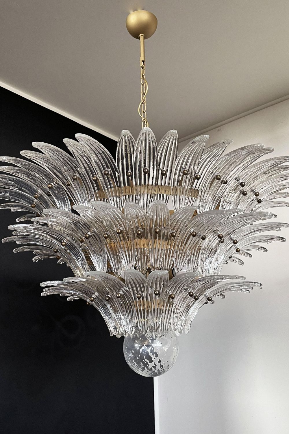 Italian Art Three-Tiered Palmette Chandelier - view 17 | everlamps