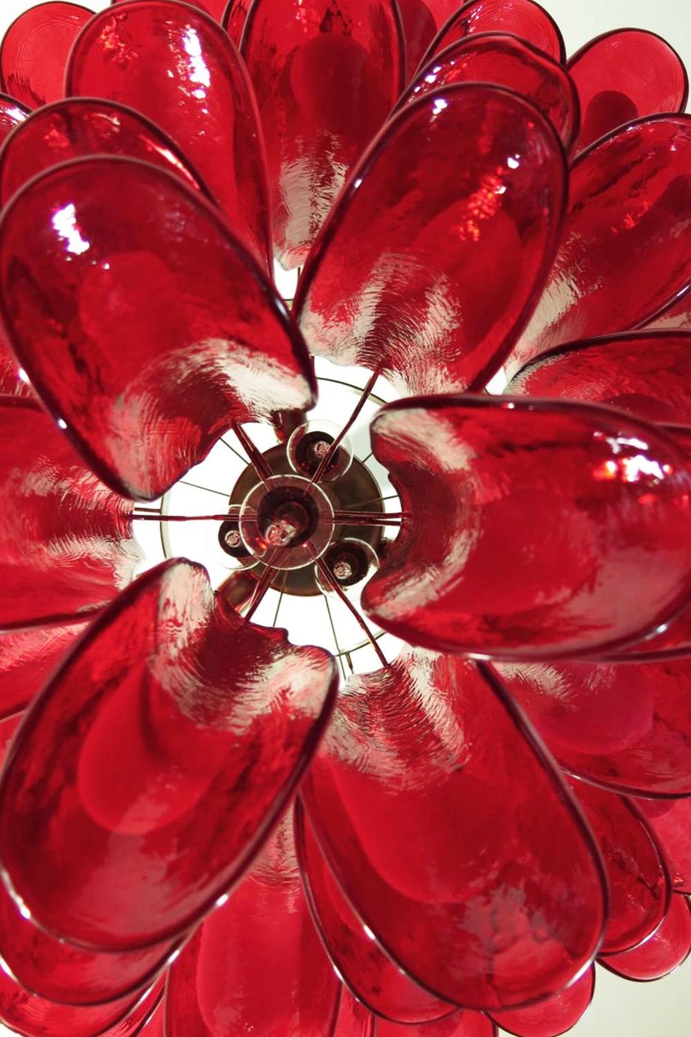 Red Art Glass Petal Chandelier - view 16 | everlamps