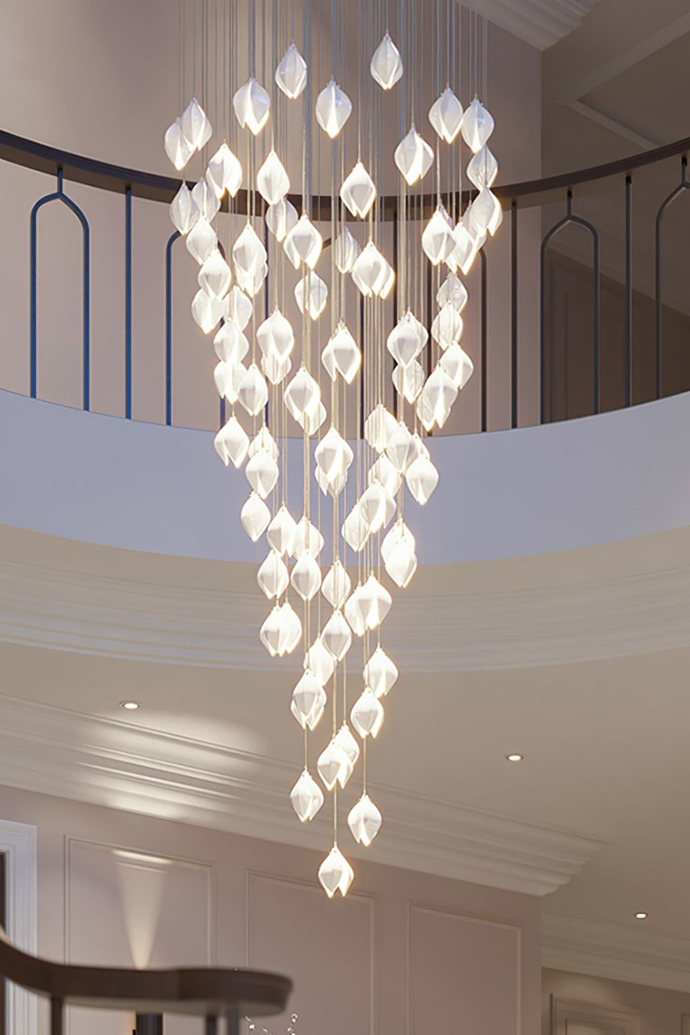 Gold Stem Ceramic Flower Chandelier - view 9 | everlamps