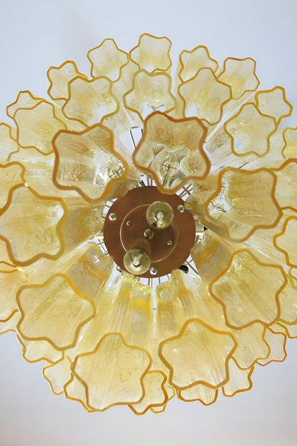 Three-Tier Yellow  Glass Art Chandelier - view 19 | everlamps