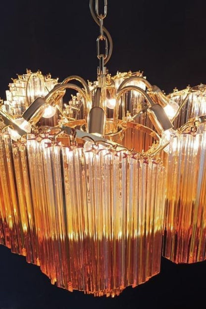 Shaded Amber Art Crystal Prism Chandelier - view 13 | everlamps
