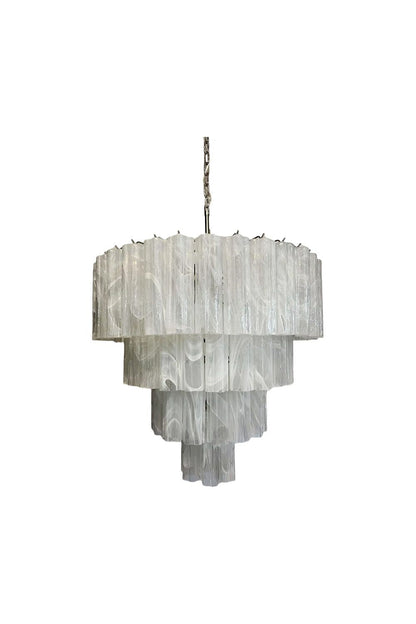 Art White Glass Tube Chandelier – 78 Pieces | everlamps