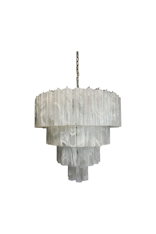 Art White Glass Tube Chandelier – 78 Pieces | everlamps