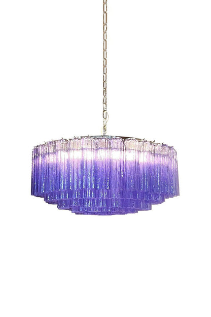 Italian Modernist Purple Art Glass Tube Chandelier | everlamps