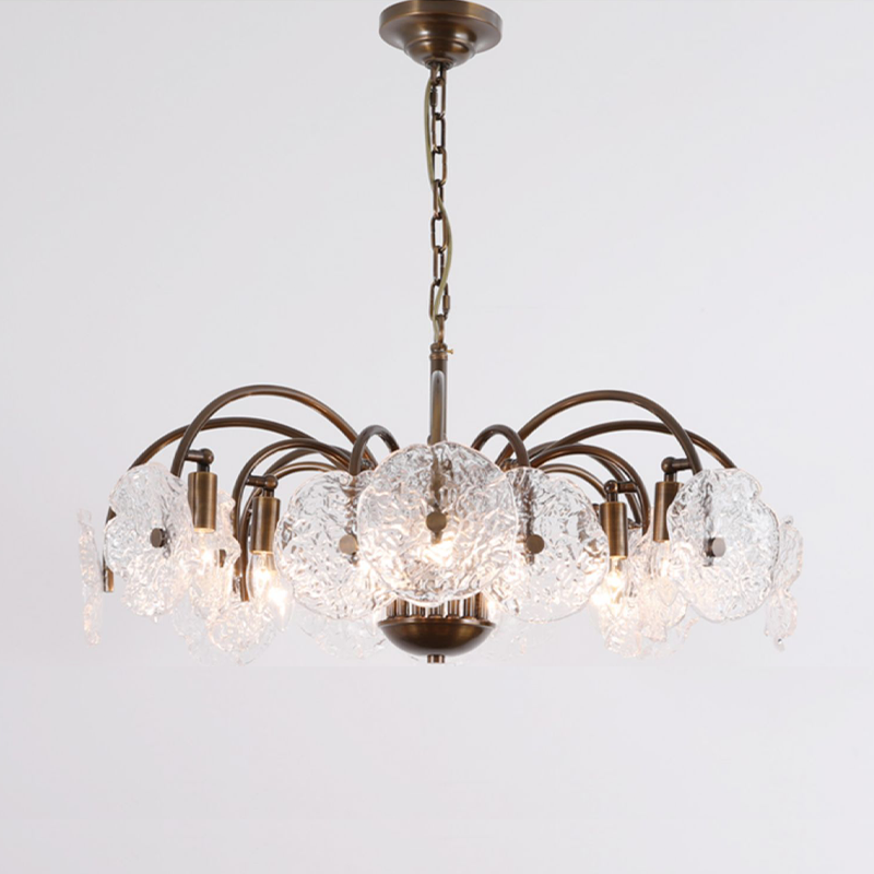Alon Vintage Glass Tiered Chandelier  27”D 32“D