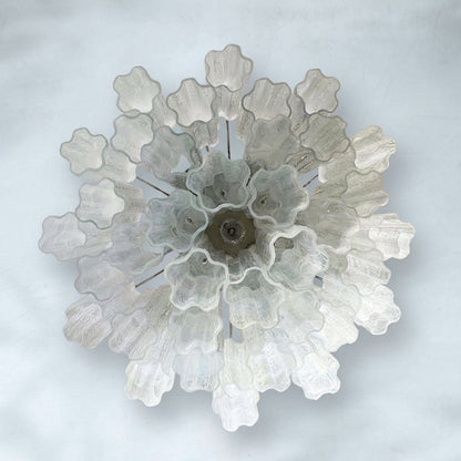 Venetian Handblown Tube Glass Chandelier 25.6" White 36 Tubes