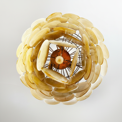 Dora Handblown Disc Glass Chandelier 27.6" Gold