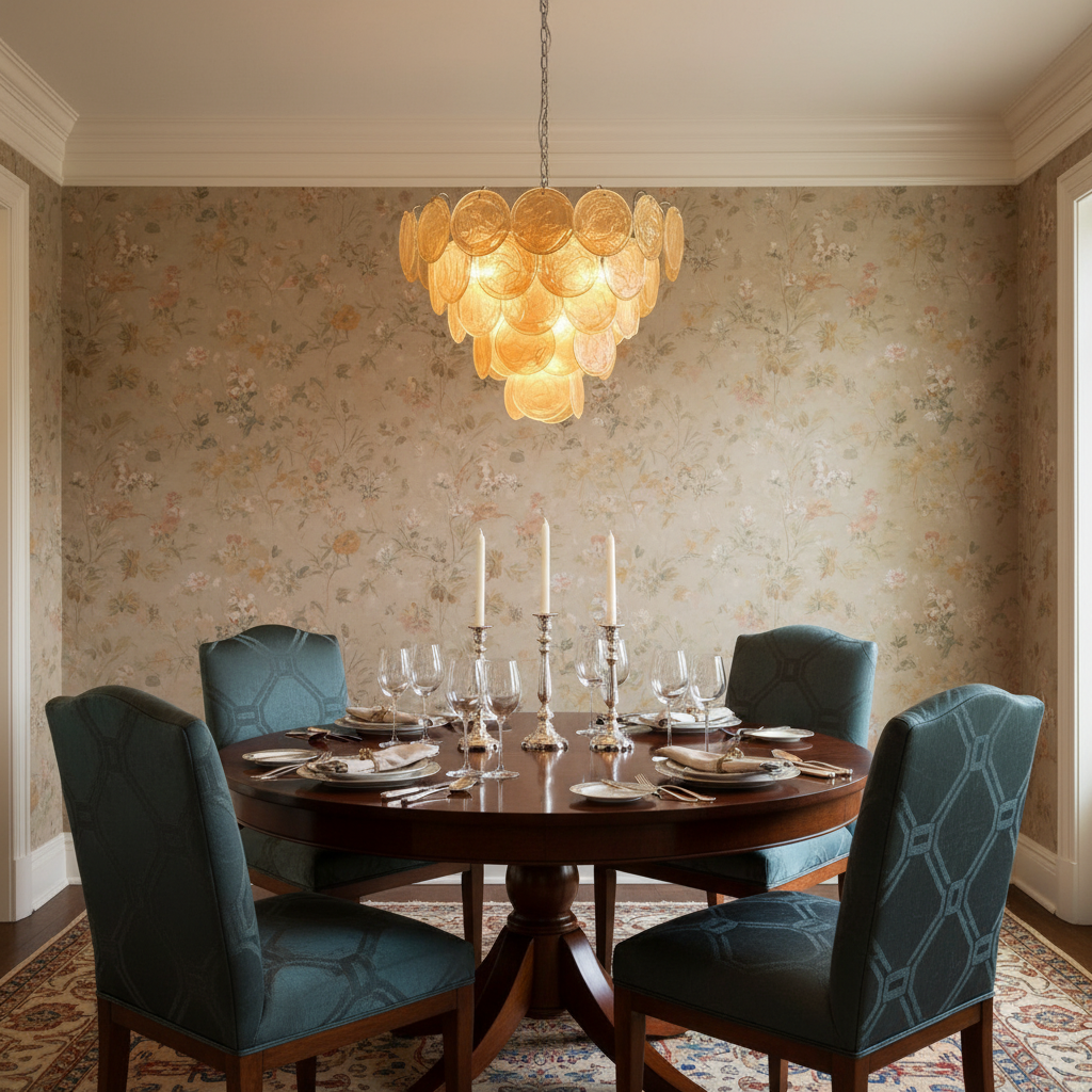 Dora Handblown Disc Glass Chandelier 27.6" Gold