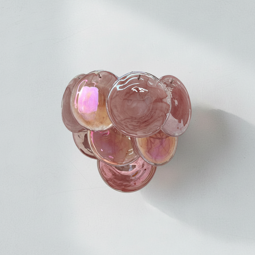 Dora Handblown Disc Glass Wall Sconce 13.4" Pink