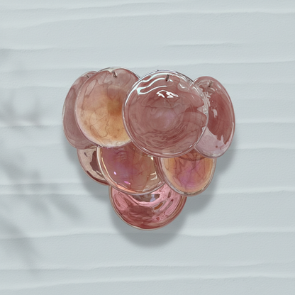 Dora Handblown Disc Glass Wall Sconce 13.4" Pink
