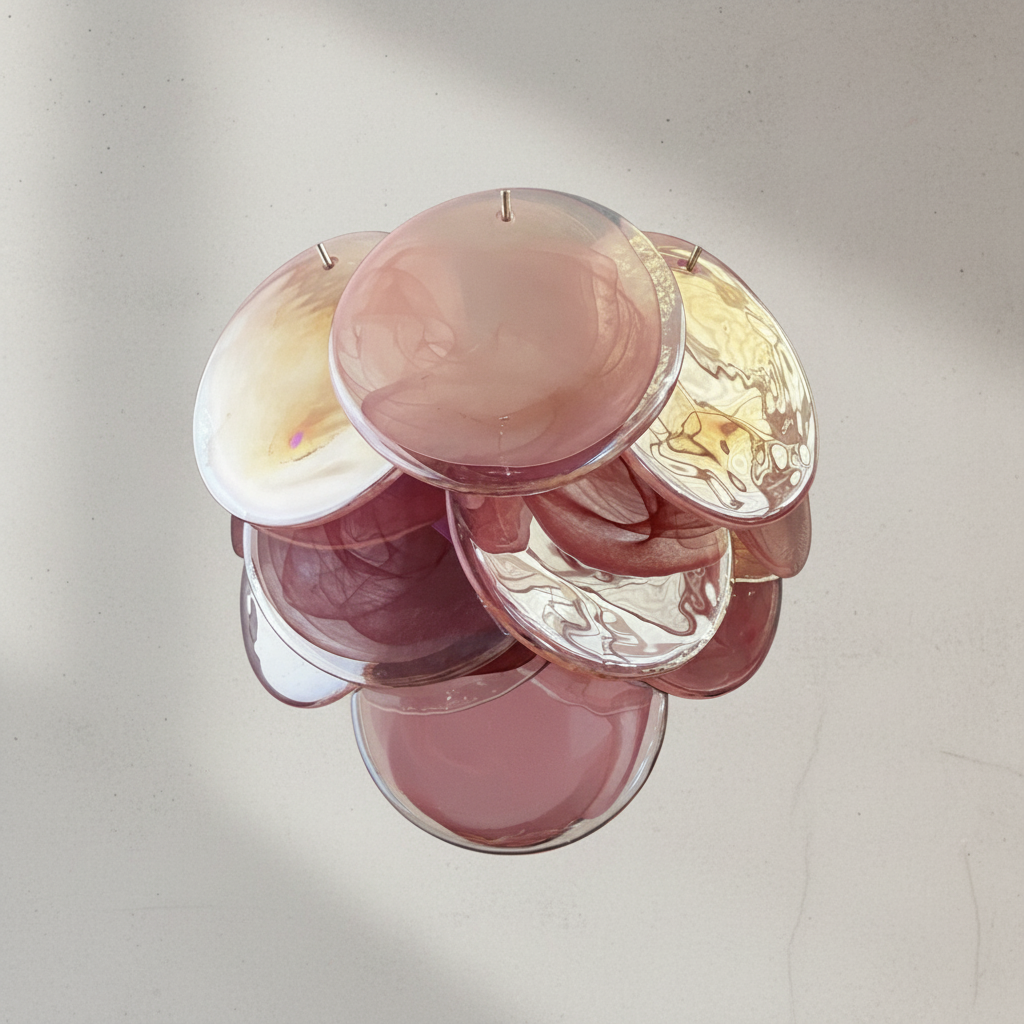 Dora Handblown Disc Glass Wall Sconce 13.4" Pink