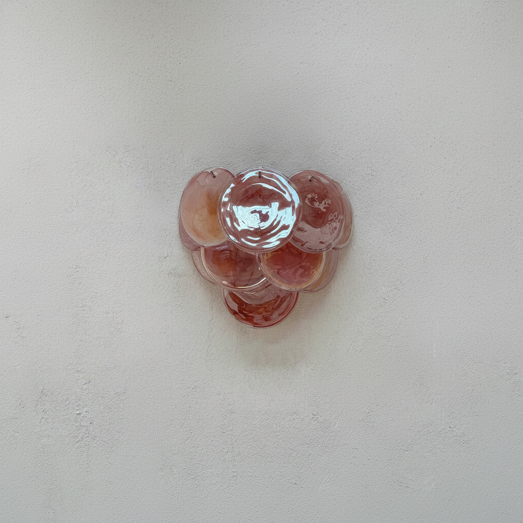 Dora Handblown Disc Glass Wall Sconce 13.4" Pink