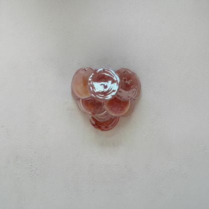 Dora Handblown Disc Glass Wall Sconce 13.4" Pink