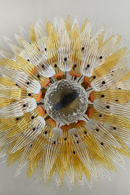 Amber and Clear Art Glass Palmette Chandelier - view 16 | everlamps