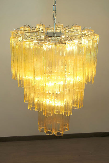 Three-Tier Yellow  Glass Art Chandelier - view 6 | everlamps
