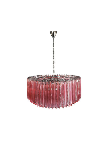 Large pink Art Triedri glass prism chandelier | everlamps