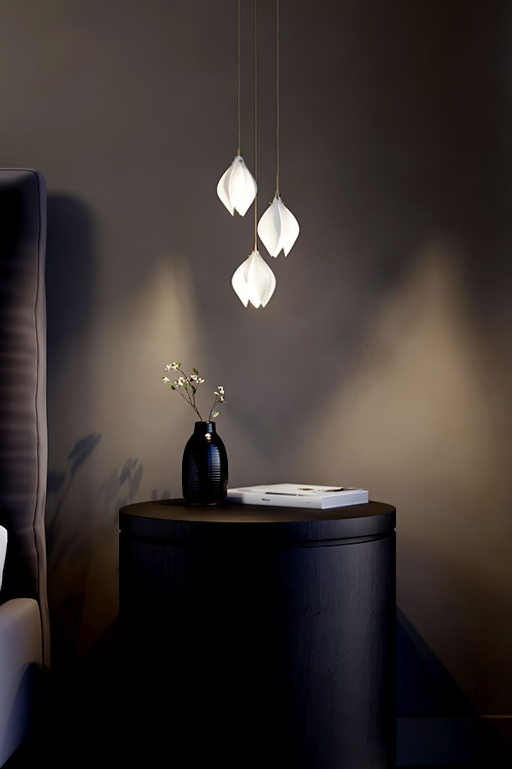 Gold Stem Ceramic Flower Chandelier - view 5 | everlamps