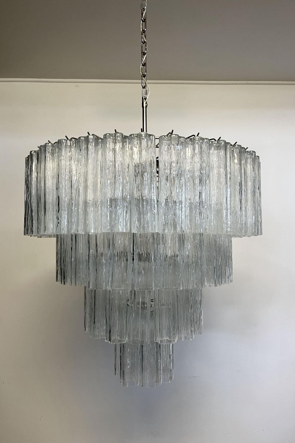Art clear glass tiered chandelier - view 15 | everlamps