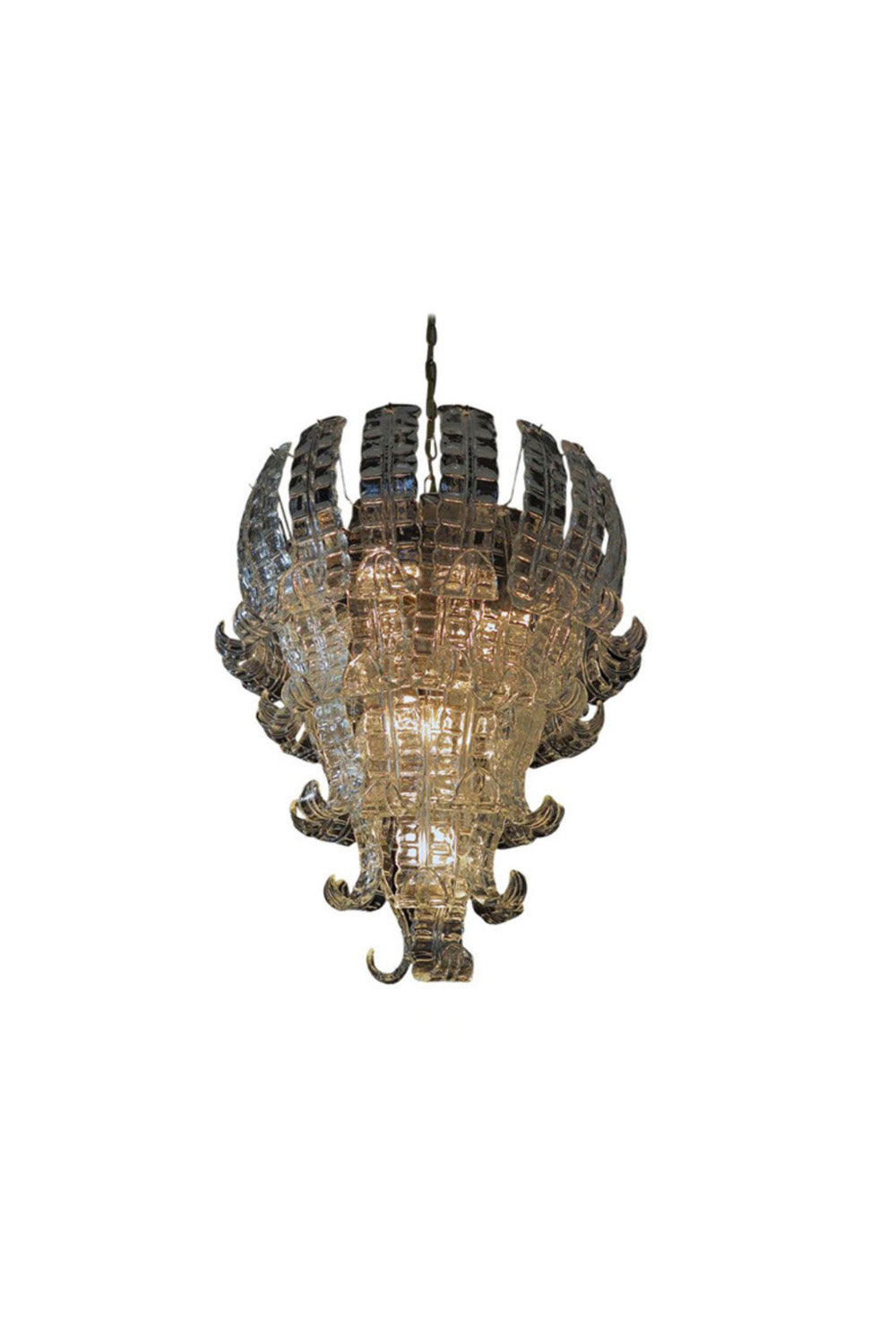 1970s Felci-Style Art Glass Tiered Chandelier | everlamps