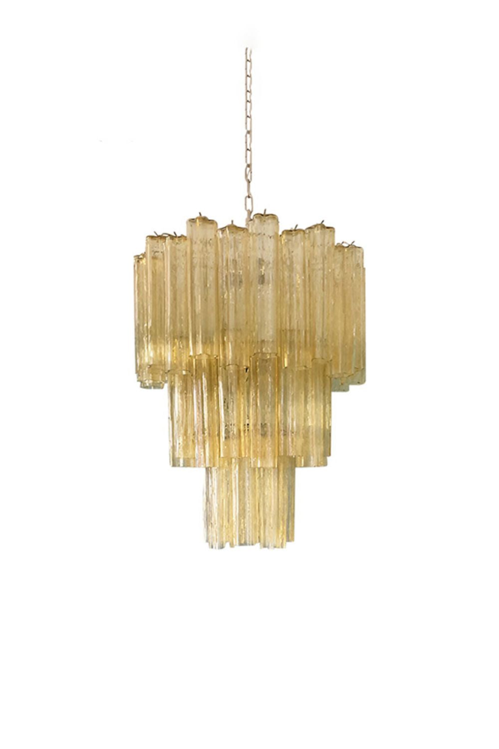 Three-Tier Yellow  Glass Art Chandelier | everlamps