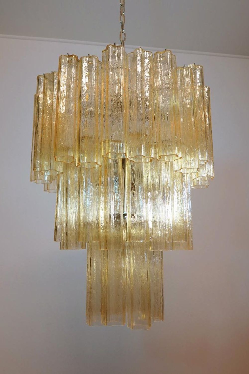 Three-Tier Yellow  Glass Art Chandelier - view 5 | everlamps