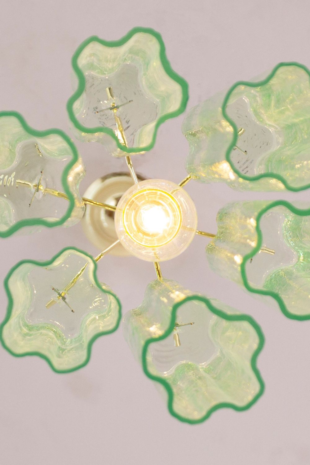 Italian Green Glass Tube Chandelier - view 9 | everlamps