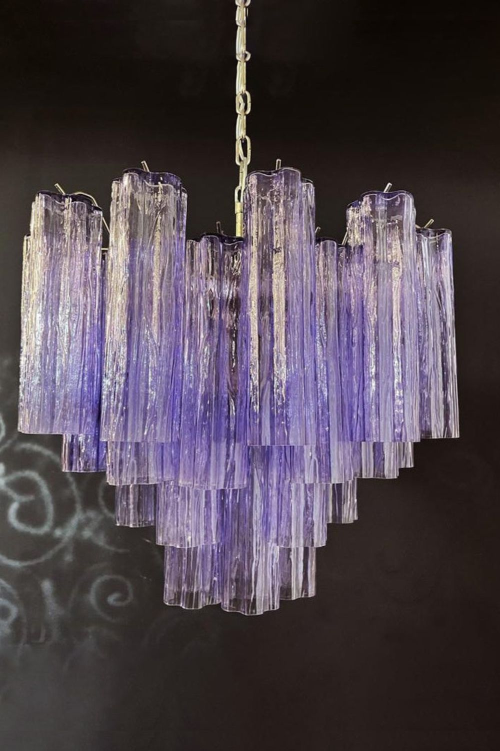 Amethyst Art Glass Pendant Chandelier - view 9 | everlamps
