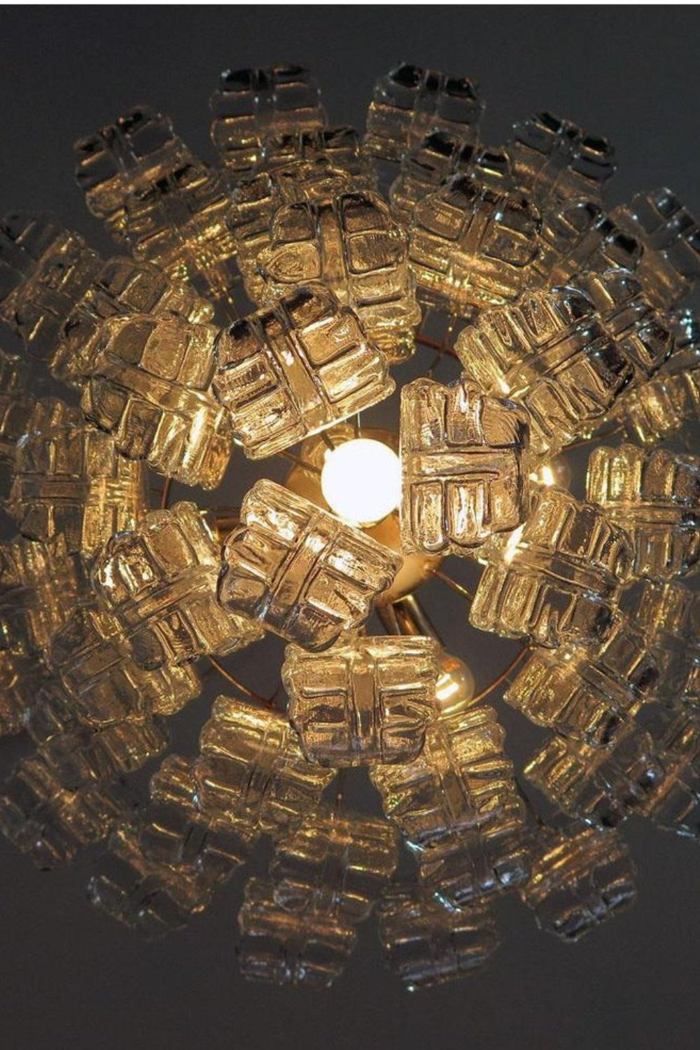 1970s Felci-Style Art Glass Tiered Chandelier - view 9 | everlamps