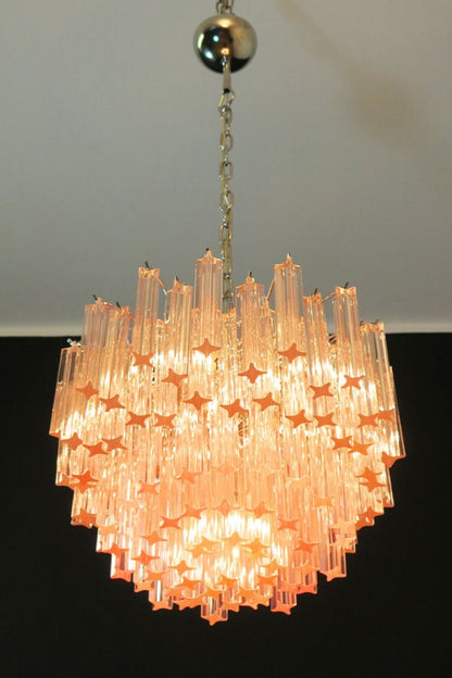 Venetian Pink Crystal Tube Art Chandelier - view 2 | everlamps