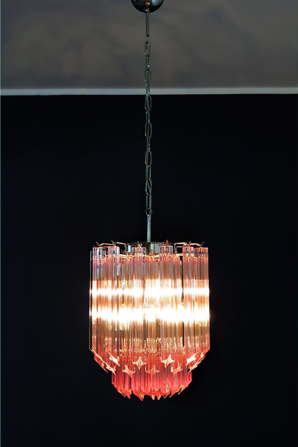 Art Pink Quadriedri Glass Chandelier - view 2 | everlamps