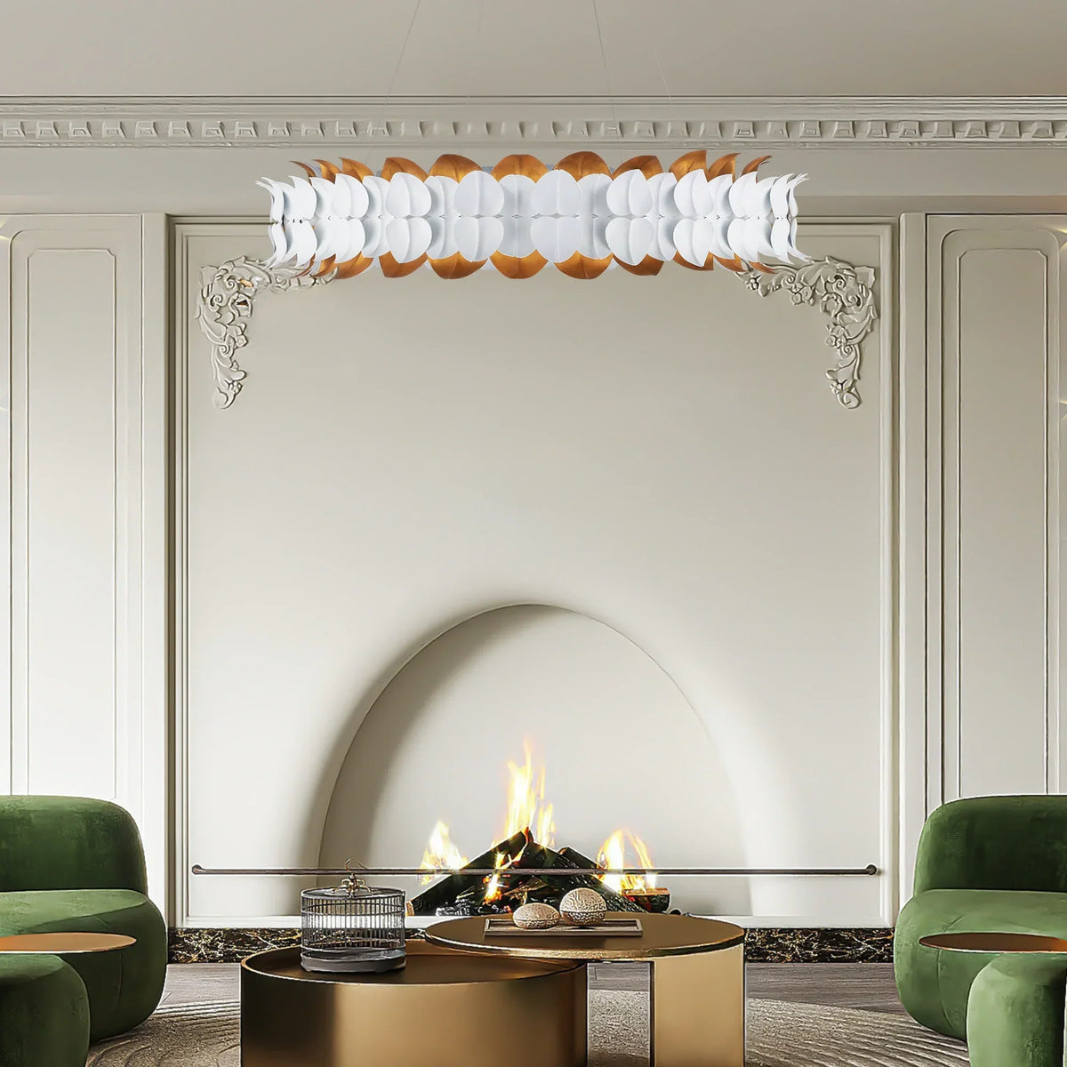 Darla Hand sculpted Leaves Chandelier 39''D