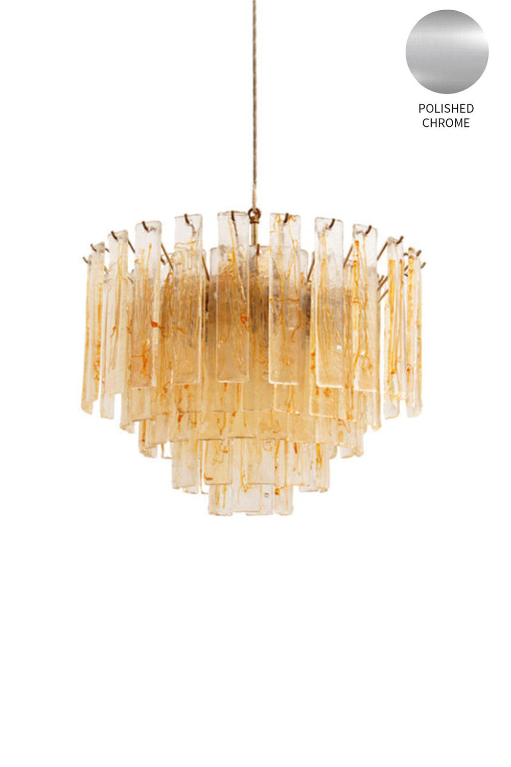 Amber Art Glass Tiered Chandelier - view 18 | everlamps