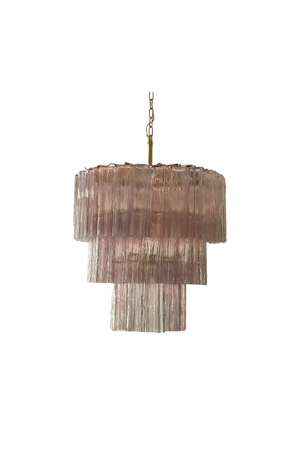Art light pink glass tube chandelier | everlamps