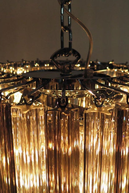 1983 Smoked Glass Prism Chandelier - view 5 | everlamps