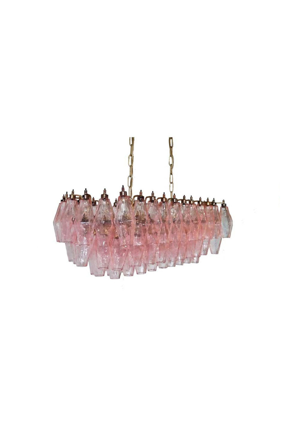 Art Poliedri Pink Glass Chandelier | everlamps