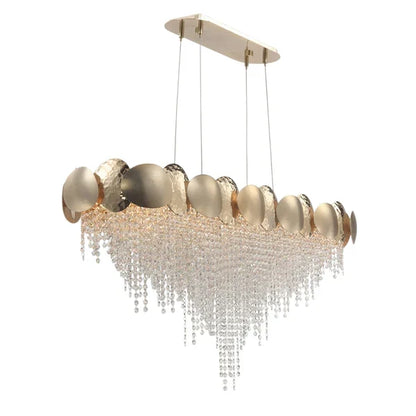 Amadeo Oval Brass Crystal Chandelier