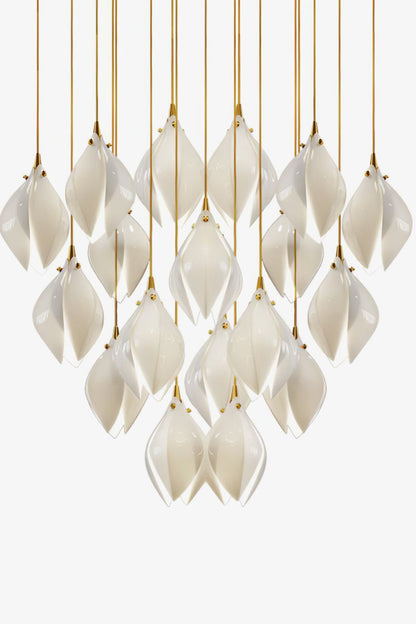 Gold Stem Ceramic Flower Chandelier - view 21 | everlamps