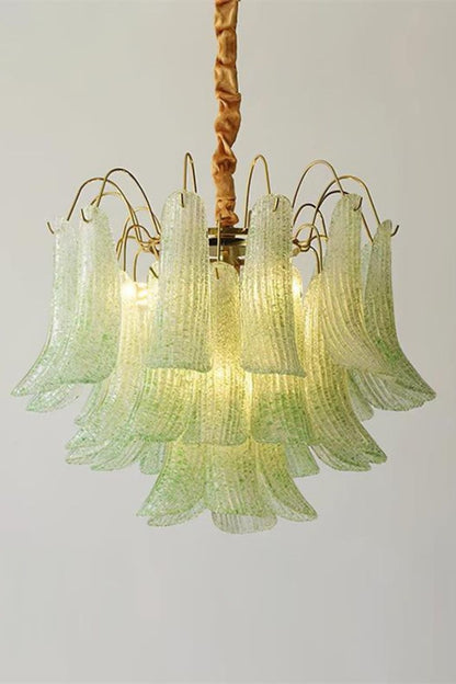 Mazzega Art Petal Stained Glass Chandelier - view 5 | everlamps