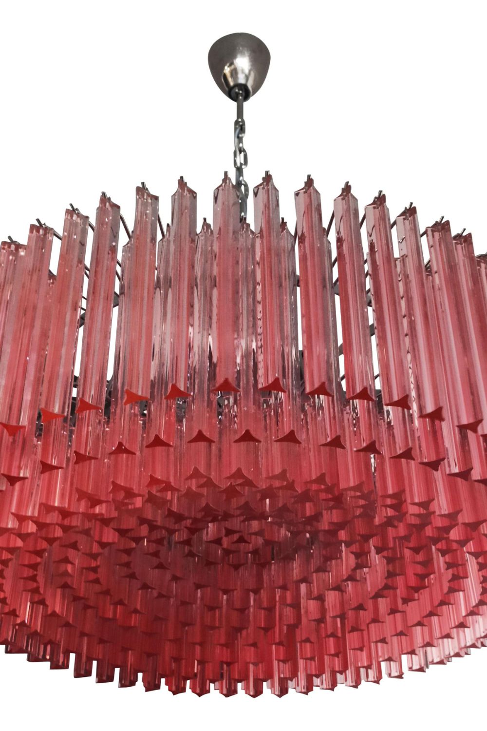 Large pink Art Triedri glass prism chandelier - view 16 | everlamps