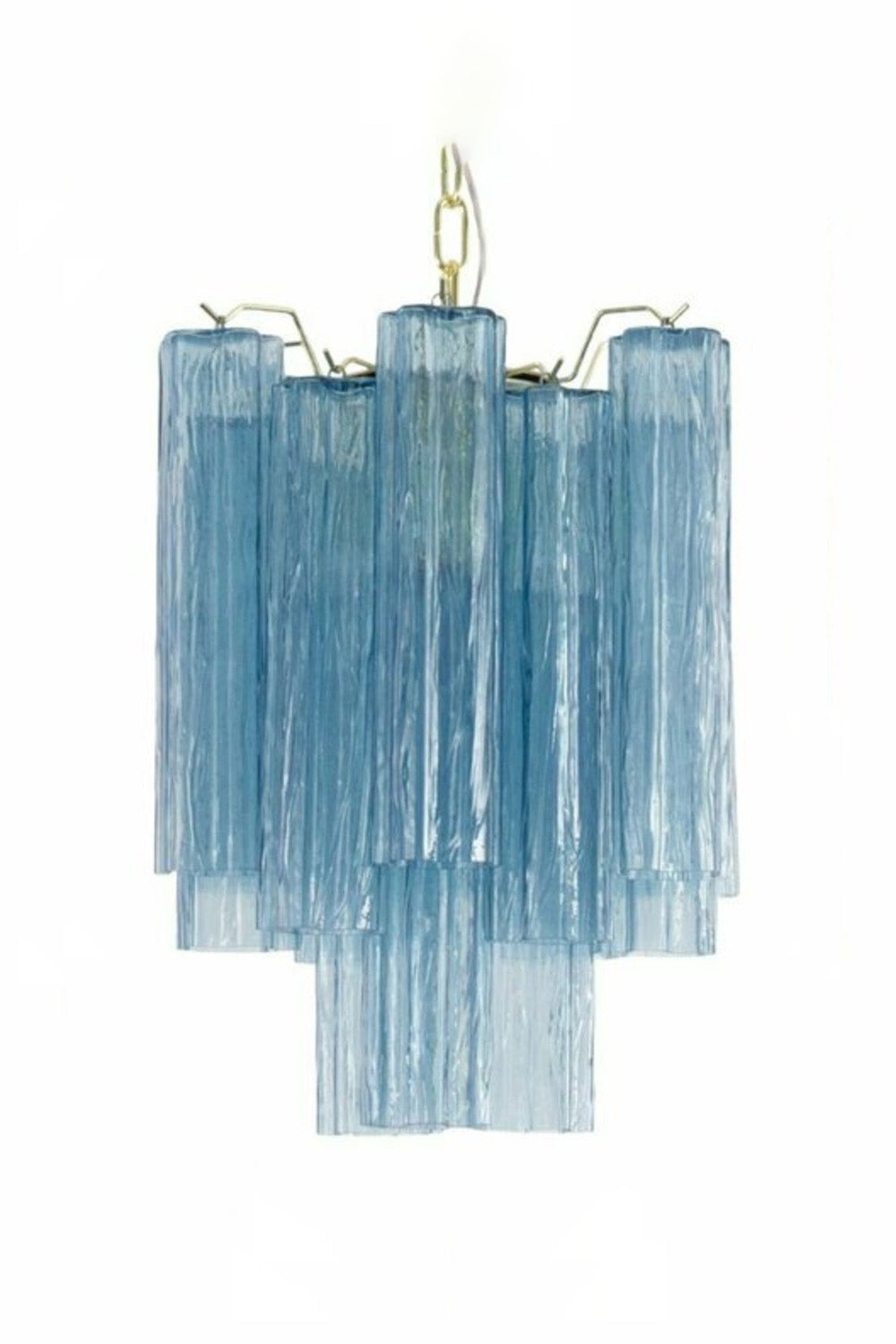 Retro Suspension Lamp with Blue Art Glass Tubes - view 8 | everlamps