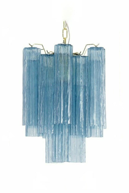 Retro Suspension Lamp with Blue Art Glass Tubes - view 8 | everlamps